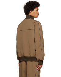 Pull à fermeture éclair marron Sacai