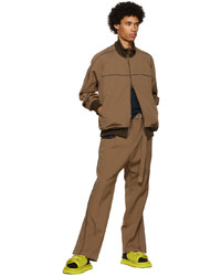 Pull à fermeture éclair marron Sacai