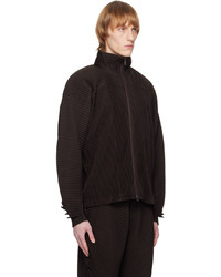 Pull à fermeture éclair noir Homme Plissé Issey Miyake