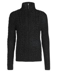 Pull à fermeture éclair noir Superdry