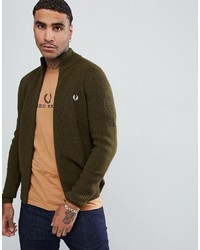 Pull à fermeture éclair olive Fred Perry