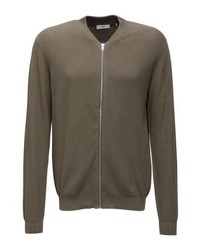 Pull à fermeture éclair olive Minimum