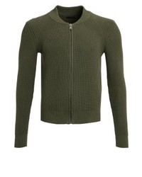 Pull à fermeture éclair olive Sisley