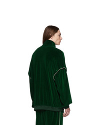 Pull à fermeture éclair vert foncé Gucci