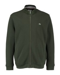 Pull à fermeture éclair vert foncé Lacoste