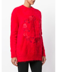 Pull à fleurs rouge Givenchy