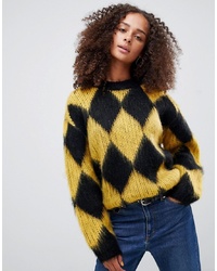 Pull à losanges multicolore