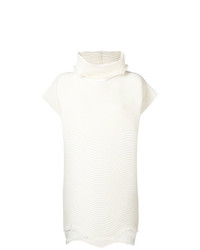 Pull à manches courtes blanc Issey Miyake