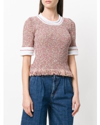 Pull à manches courtes rose Sonia Rykiel