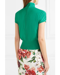 Pull à manches courtes vert Dolce & Gabbana