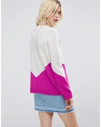 Pull à motif zigzag fuchsia Asos