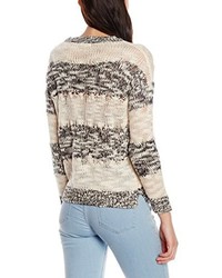 Pull à rayures horizontales beige Double Agent