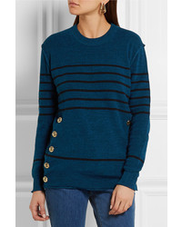 Pull à rayures horizontales bleu marine Sonia Rykiel