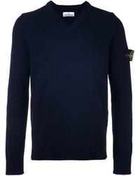 Pull bleu marine Stone Island