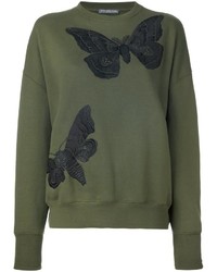 Pull brodé olive Alexander McQueen