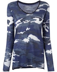 Pull camouflage bleu
