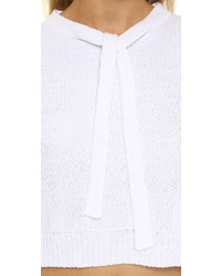 Pull court blanc