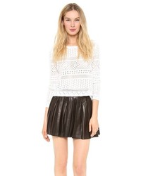 Pull court en tricot blanc Alice + Olivia