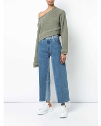 Pull court en tricot olive T by Alexander Wang