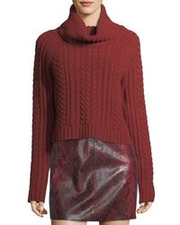 Pull court en tricot rouge
