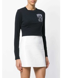 Pull court imprimé noir et blanc Calvin Klein Jeans