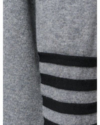 Pull en cachemire à rayures horizontales gris Sonia Rykiel