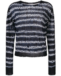Pull en cachemire en tricot bleu marine Helmut Lang