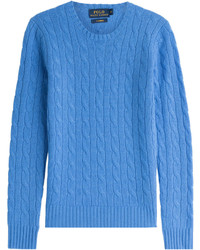 Pull en cachemire en tricot bleu