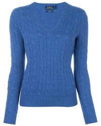 Pull en cachemire en tricot bleu Polo Ralph Lauren