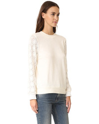 Pull en dentelle blanc Clu