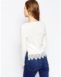 Pull en dentelle blanc Asos