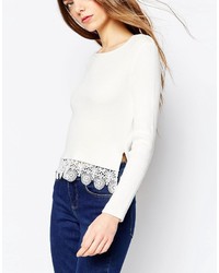 Pull en dentelle blanc Asos