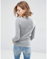 Pull en dentelle gris Asos