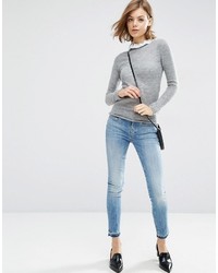 Pull en dentelle gris Asos