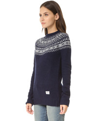 Pull en jacquard bleu marine Penfield