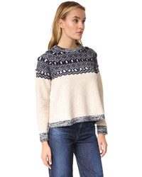 Pull en jacquard bleu Clu