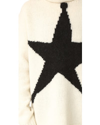 Pull en laine à étoiles blanc Acne Studios