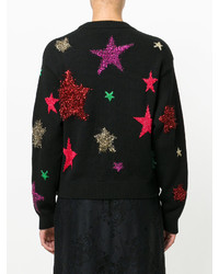 Pull en laine à étoiles noir Dolce & Gabbana