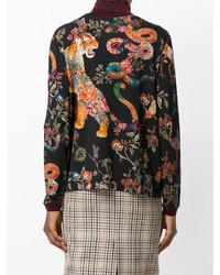 Pull en laine à fleurs noir Etro