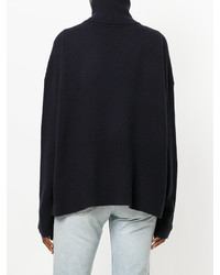 Pull en laine bleu marine Markus Lupfer