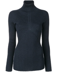 Pull en laine bleu marine D-Exterior