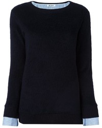 Pull en laine bleu marine Dondup