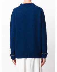 Pull en laine bleu marine MAISON KITSUNE