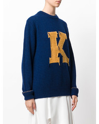 Pull en laine bleu marine MAISON KITSUNE