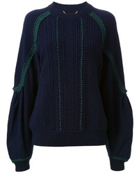 Pull en laine bleu marine Muveil