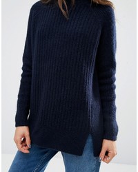 Pull en laine bleu marine Asos