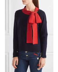 Pull en laine bleu marine Sonia Rykiel