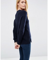 Pull en laine bleu marine Asos