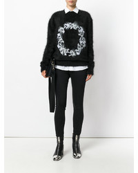 Pull en laine brodé noir Givenchy