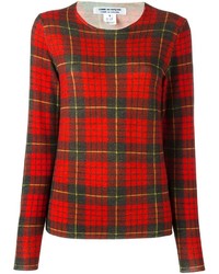 Pull en laine écossais rouge